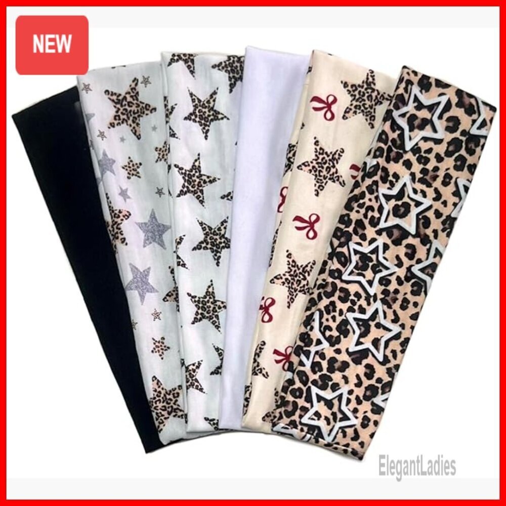 Stretchy Polyester Headbands Set of 6 for Women Workout Fashion Accessories